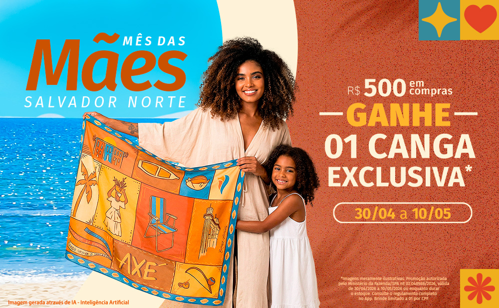 Mês das Mães: compre R$500 e ganhe 01 canga pareô exclusiva